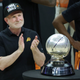 Owner Robert Sarver stands with the Western Conference Championship trophy after the Suns beat the LA Clippers to win the series in Game Six of the Western Conference Finals at Staples Center on June 30, 2021 in Los Angeles, California.